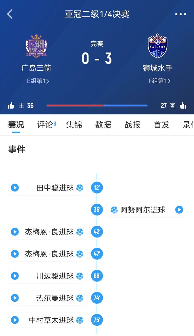 广岛三箭社长致歉：失误致淘汰，将正视问题并处罚。